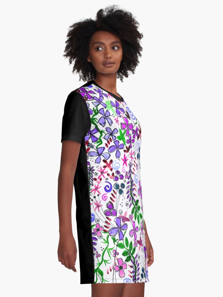Alternate view of Pixel Dance Purple Graphic T-Shirt Dress