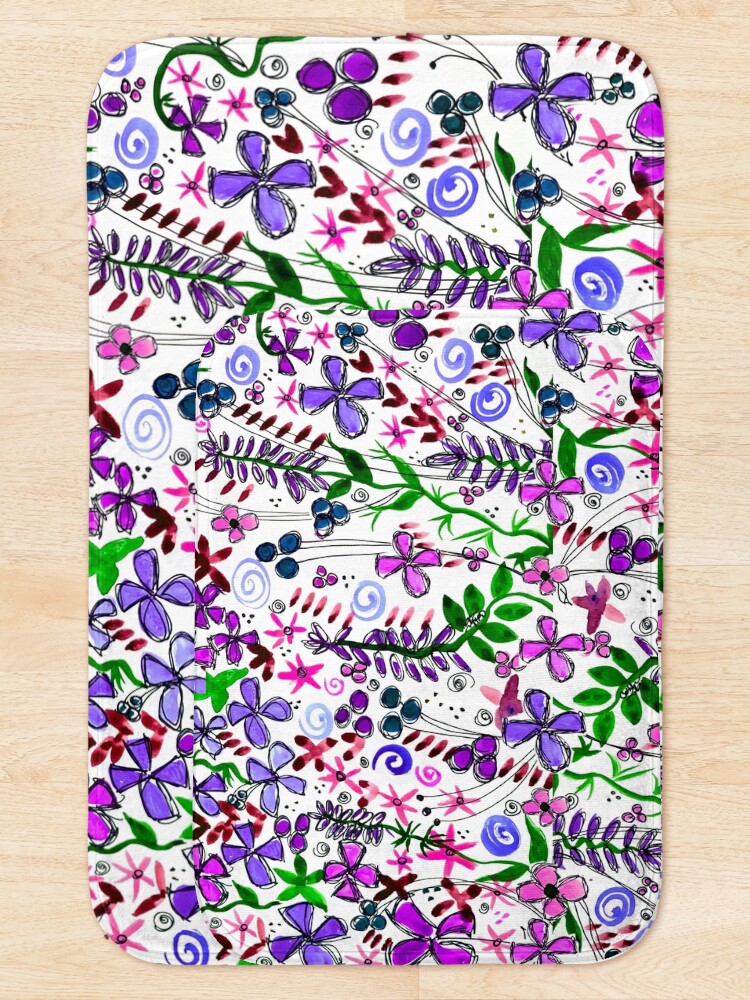 Alternate view of Pixel Dance Purple Bath Mat