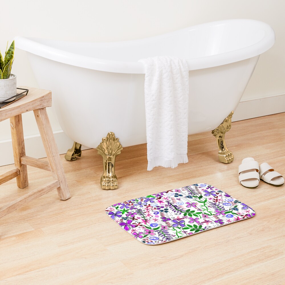 Pixel Dance Purple Bath Mat