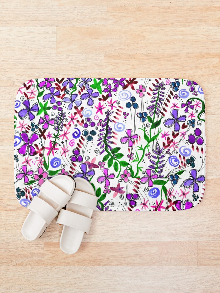 Alternate view of Pixel Dance Purple Bath Mat