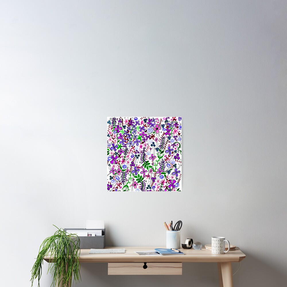 Pixel Dance Purple Poster