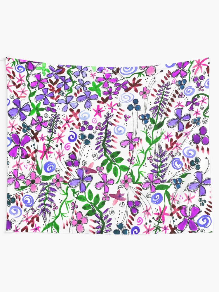 Alternate view of Pixel Dance Purple Tapestry