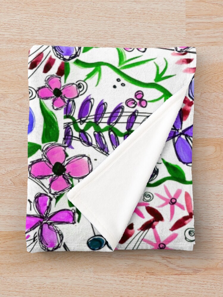 Thumbnail 3 of 6, Throw Blanket, Pixel Dance Purple designed and sold by HappigalArt.