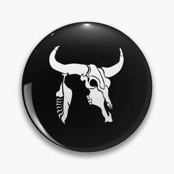 Artikelvorschau, Stammes- weißer Longhorn-Stier-Schädel mit weißer Feder-Silhouette entworfen und verkauft von grounds.