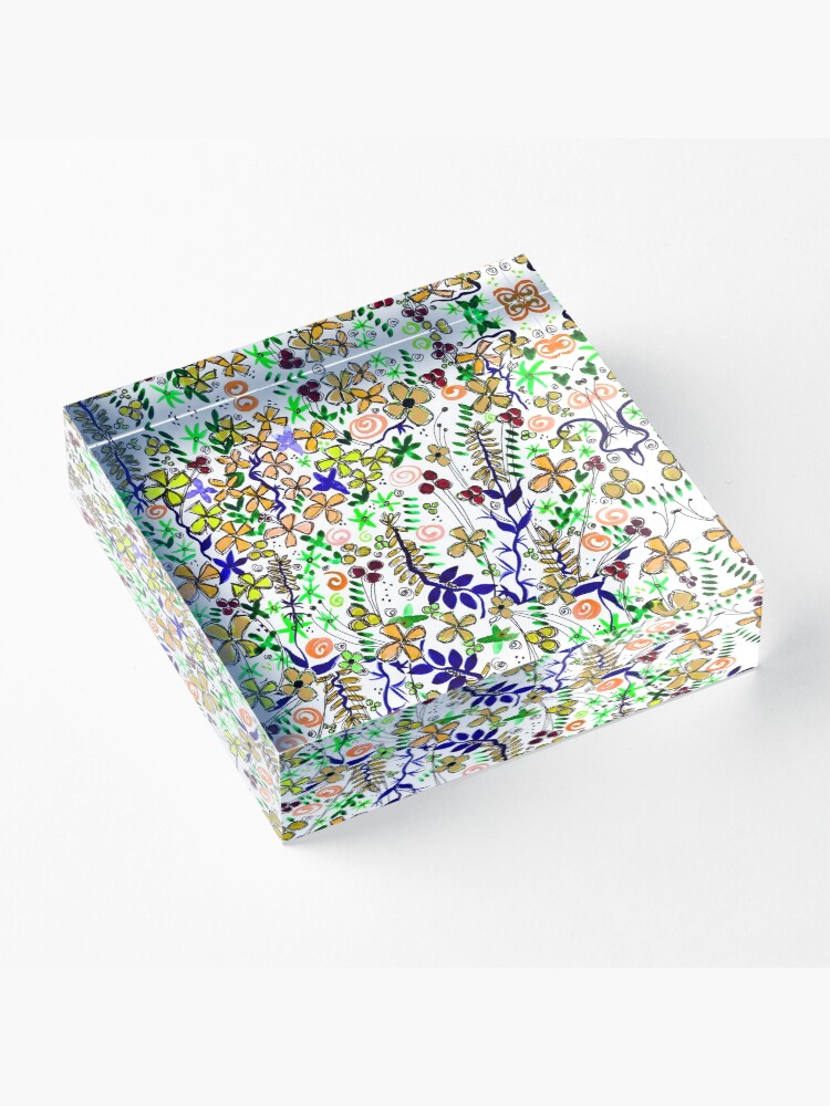 Alternate view of Pixel Dance Peach Acrylic Block