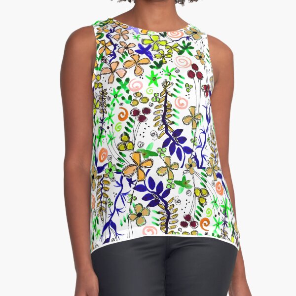 Pixel Dance Peach Sleeveless Top