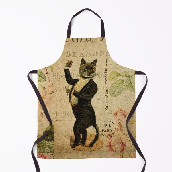Item preview, Dinner Jacket Mr Cat Vintage Postcard Carte Postale Floral Shabby Chic Seasons designed and sold by WizardsWorld.