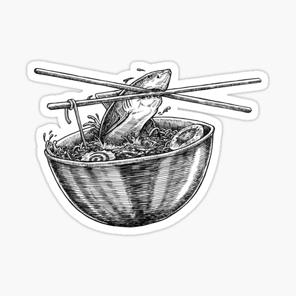 Shark Ramen Sticker