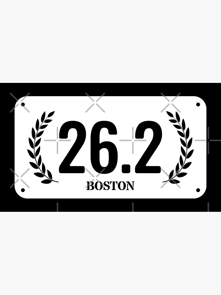 "26.2 Marathon Boston with Laurel Wreath (White)" Poster by
