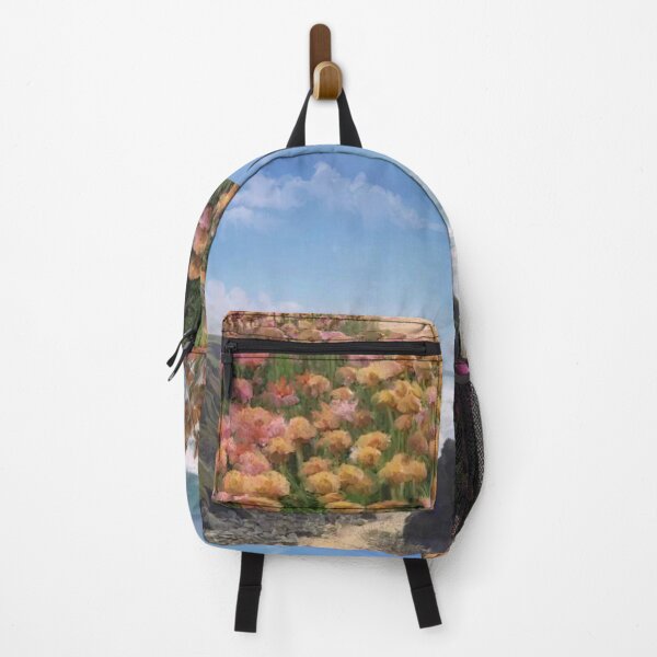 Item preview, Cliff top beach view with flowers designed and sold by Something Arty.