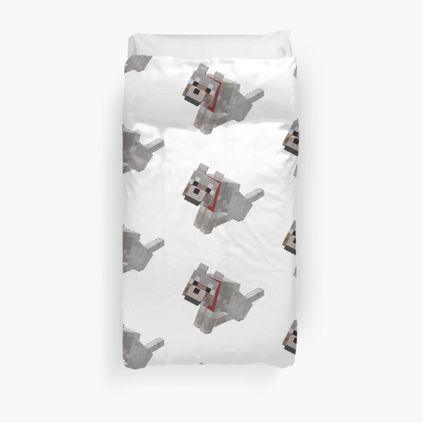 Minecraft tamed wolf Duvet Cover
