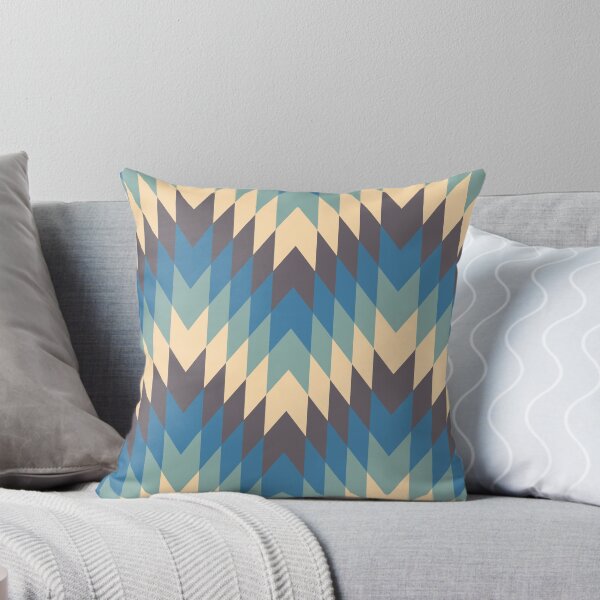 Item preview, Geometric Retro Cream Blue Turquoise Design designed and sold by justjonboy.