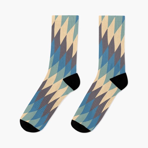 Item preview, Geometric Retro Cream Blue Turquoise Design designed and sold by justjonboy.