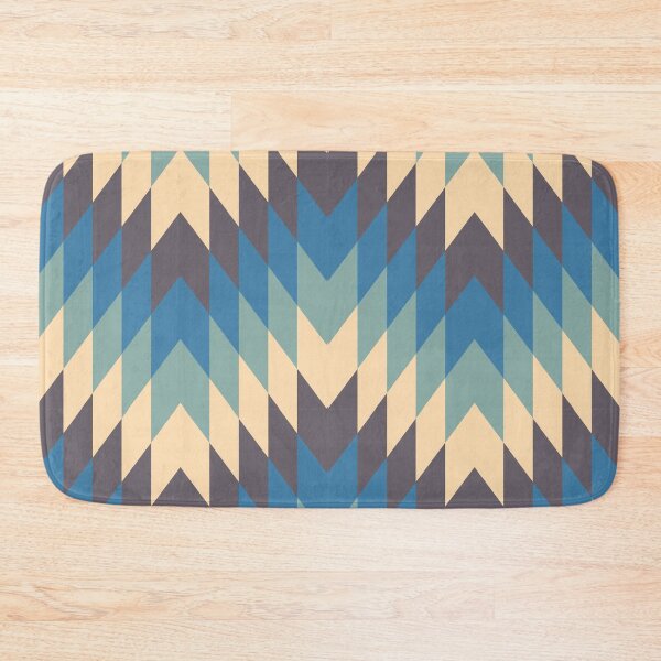 Item preview, Geometric Retro Cream Blue Turquoise Design designed and sold by justjonboy.