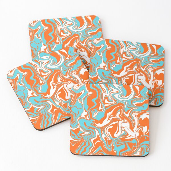 Item preview, Orange Turquoise and White Oil Spill designed and sold by WildNClassyFun.