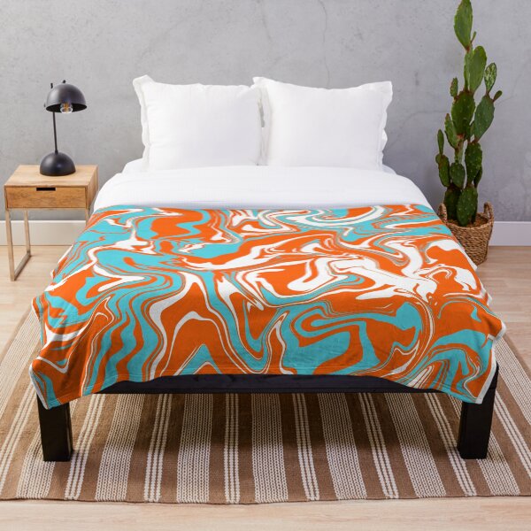 Aperçu de l'œuvre Déversement de pétrole orange turquoise et blanc créée et vendue par WildNClassyFun.