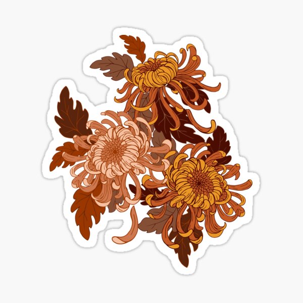 autumn chrysanthemums Sticker