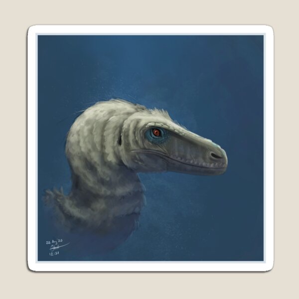 Blue Raptor Dinosaur Magnet Feathered Dromaeosaur