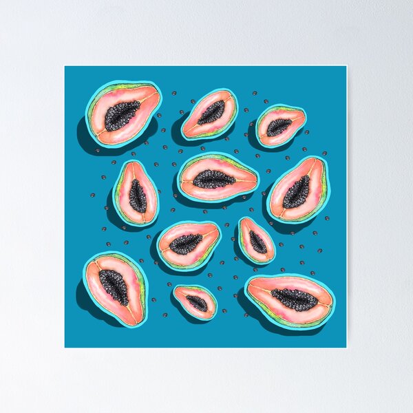 Papaya Pattern Colorful Art Acrylic Painting Home Decor Paint by