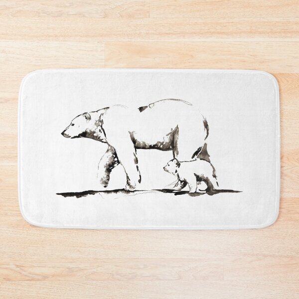 Item preview, Ink Beautiful Polar Bear with Cub Wildlife Design - Protect our Planet designed and sold by Monica C. Webster.