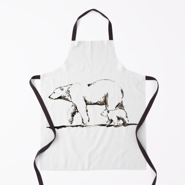 Item preview, Ink Beautiful Polar Bear with Cub Wildlife Design - Protect our Planet designed and sold by Monica C. Webster.