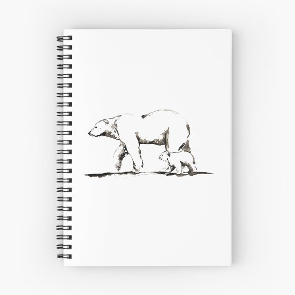 Item preview, Ink Beautiful Polar Bear with Cub Wildlife Design - Protect our Planet designed and sold by Monica C. Webster.