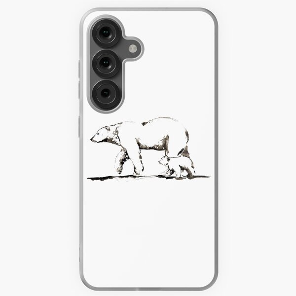 Item preview, Ink Beautiful Polar Bear with Cub Wildlife Design - Protect our Planet designed and sold by Monica C. Webster.