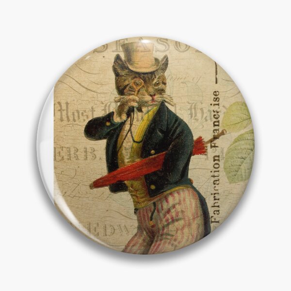 Item preview, Gentleman Top Hat Cat Vintage Postcard Carte Postale Floral Shabby Chic Seasons designed and sold by WizardsWorld.