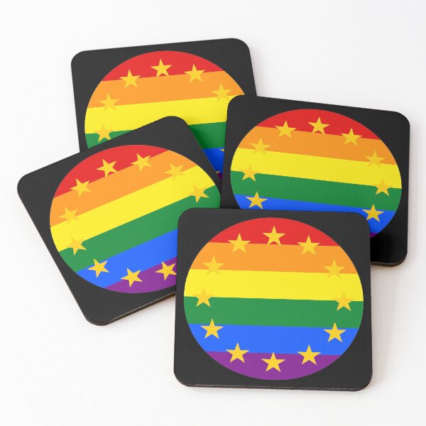 Item preview, EU stars on rainbow European flag designed and sold by GeogDesigns.