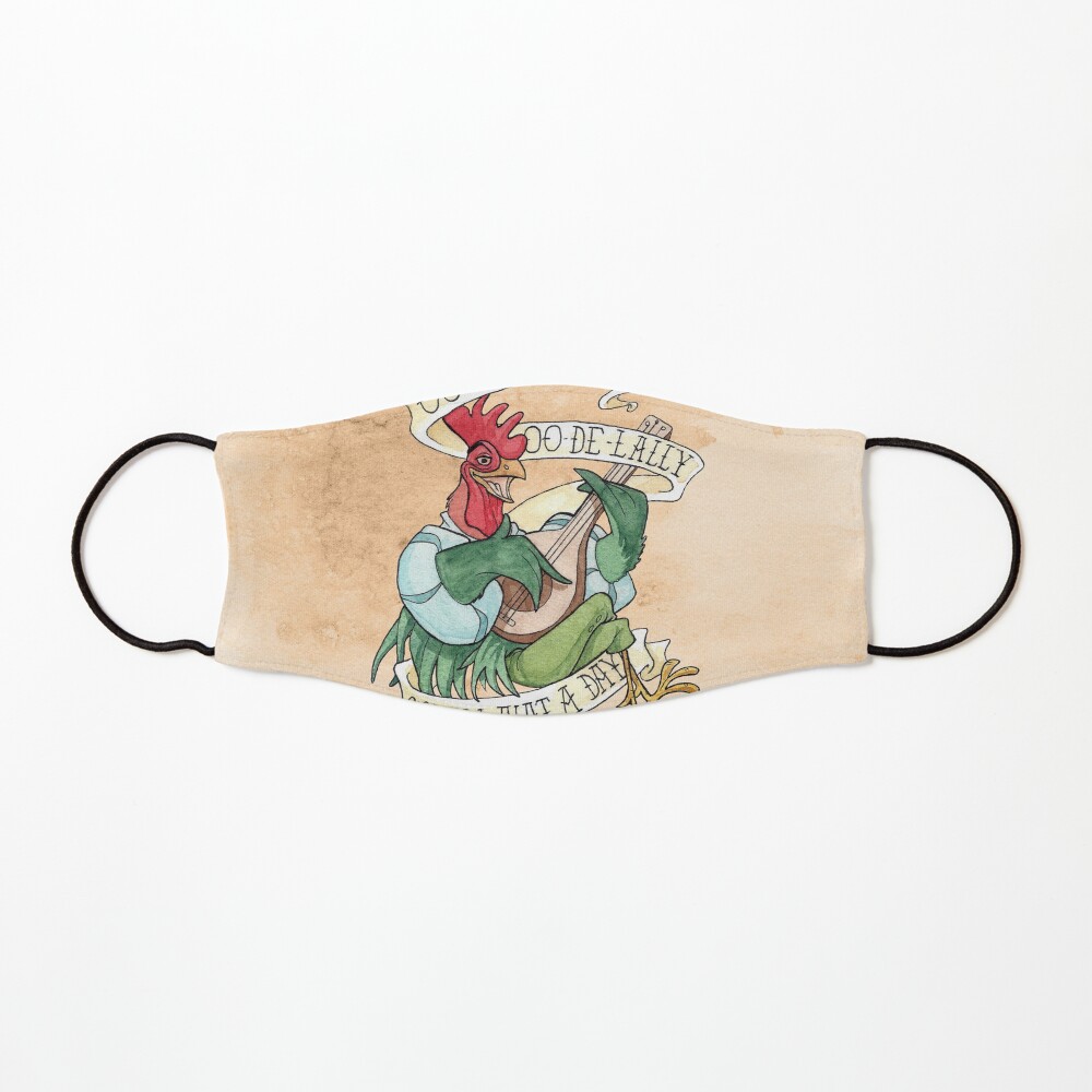 Alan-A-Dale Rooster : OO-De-Lally Golly What A Day Tattoo Watercolor Painting Robin Hood Mask