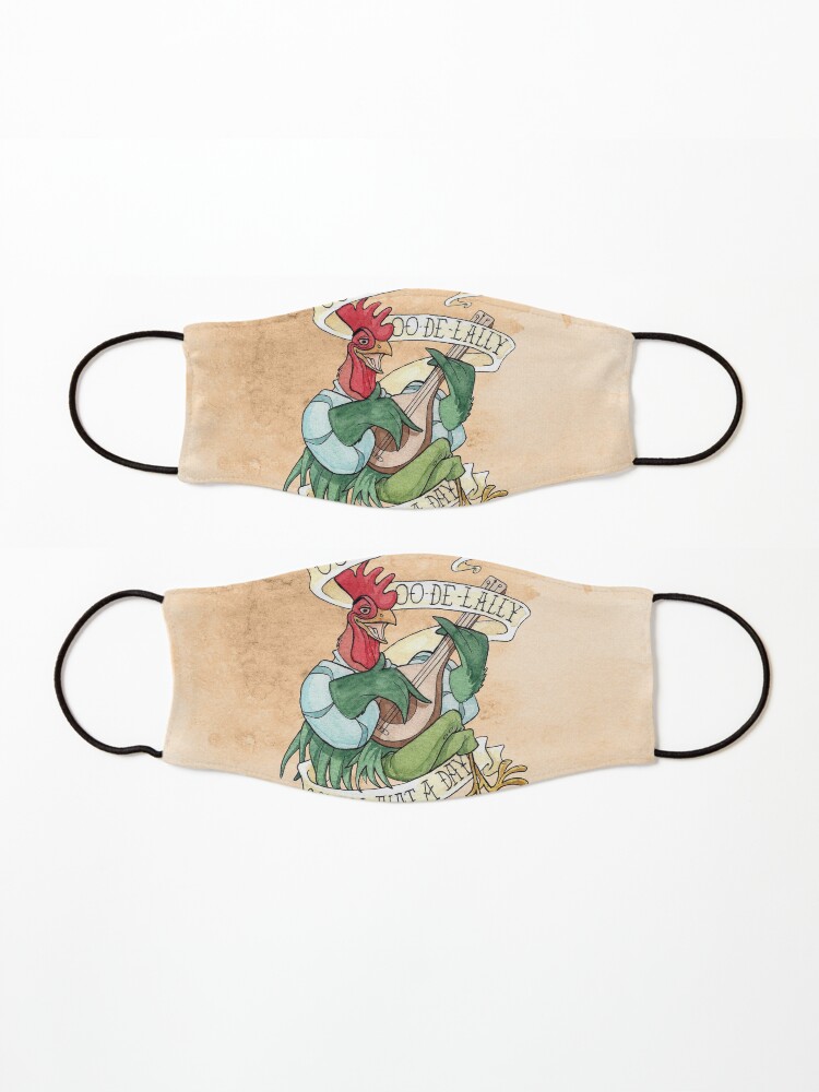 Alternate view of Alan-A-Dale Rooster : OO-De-Lally Golly What A Day Tattoo Watercolor Painting Robin Hood Mask