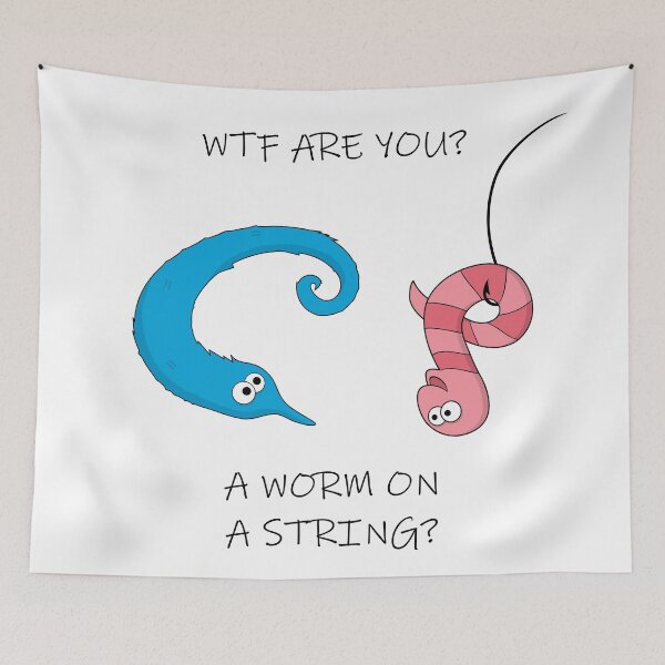 Item preview, Worm on a string - Magic / Fuzzy String Worm Meme designed and sold by Giacob.