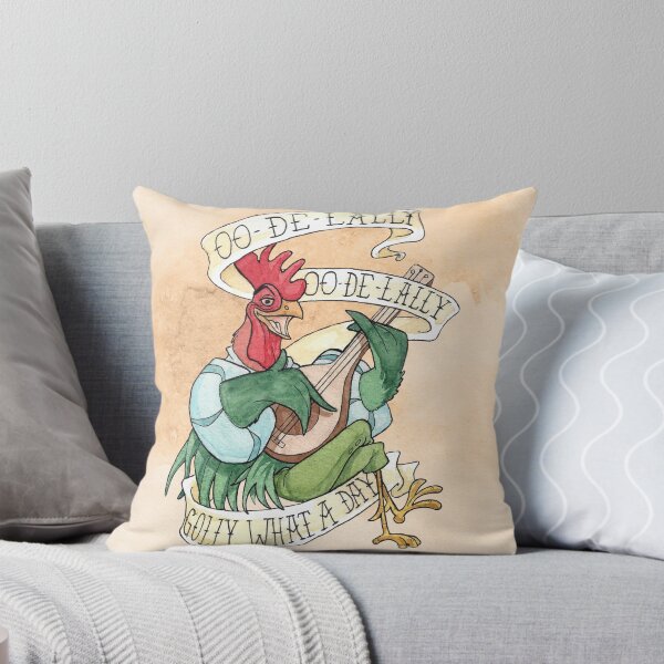Item preview, Alan-A-Dale Rooster : OO-De-Lally Golly What A Day Tattoo Watercolor Painting Robin Hood designed and sold by Christina G. Smith.