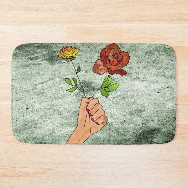 Item preview, Abstract fist holding flowers on a light green background. decorating, interiors designed and sold by jayne0524.