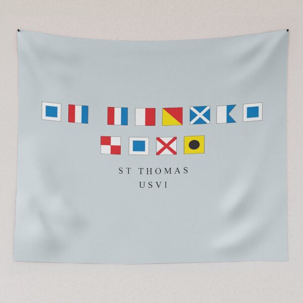 Item preview, St. Thomas nautical flag designed and sold by artonanisland.