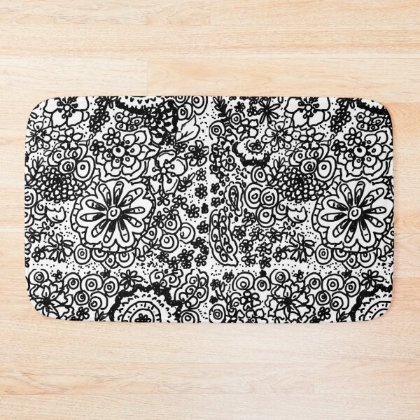 Item preview, Black and White Flower Doodle designed and sold by KatharineArt.