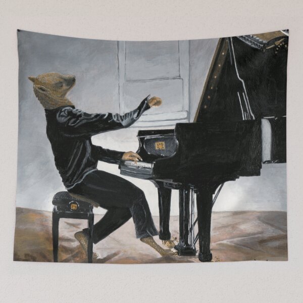 Item preview, Hyena Pianists Fantasy Image designed and sold by HelmsArt.