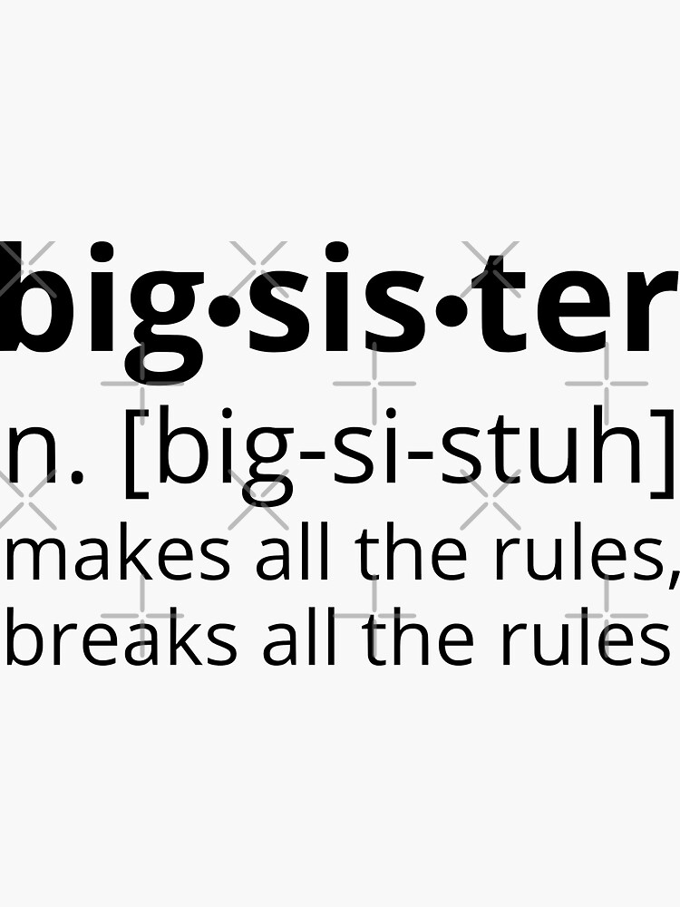 Big Sister Definition Sticker By Msu Store Redbubble