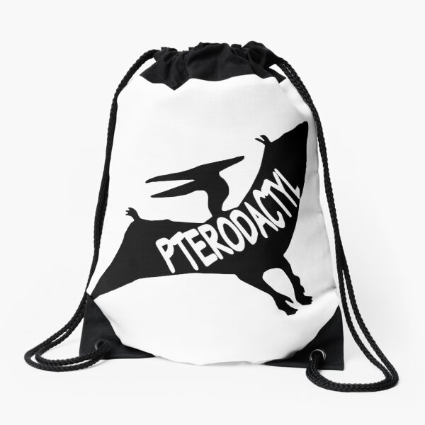 Flying Pterodactyl Dinosaur Silhouette!! Drawstring Bag