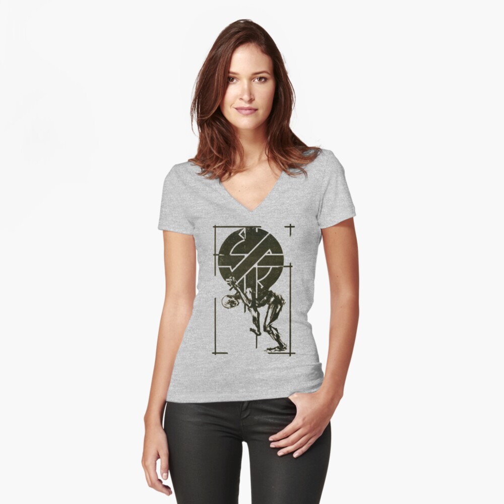 Item preview, Fitted V-Neck T-Shirt designed and sold by rippingthrash.