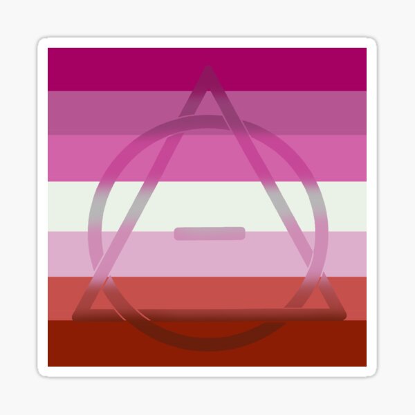 "lesbian flag with therian theta delta" Sticker by DraconicsDesign