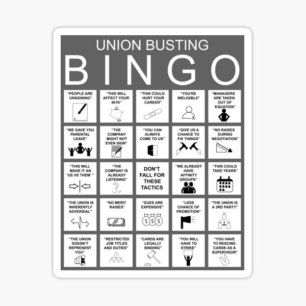 Item preview, Union Busting Bingo Card designed and sold by fuzzynautilus.