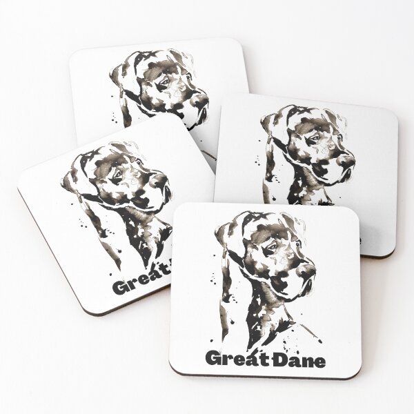 Item preview, Beautiful Great Dane with Title Black and White Design designed and sold by Monica C. Webster.