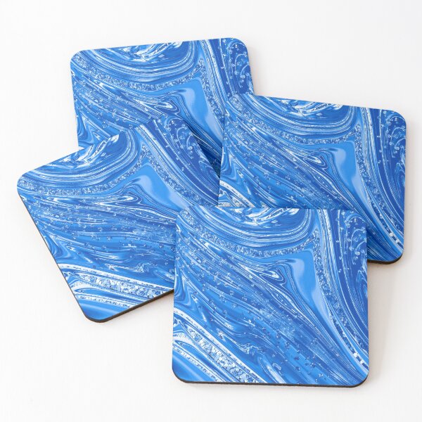Item preview, Electric Blue Liquid Metal with Crystal Detail designed and sold by WisdomInspired.