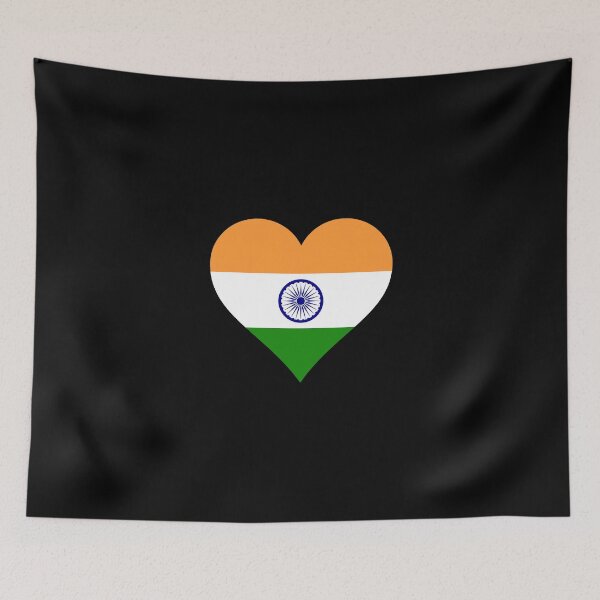 Item preview, India indian ensign flag heart designed and sold by GeogDesigns.