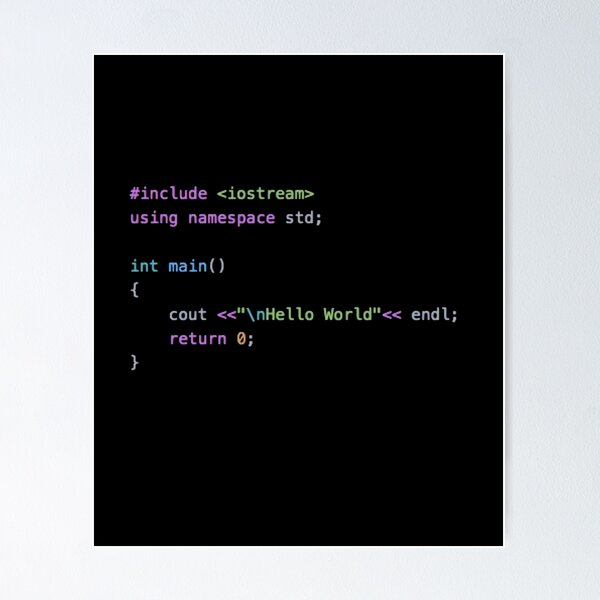 Artikel-Vorschau von Hallo Welt C ++, designt und verkauft von BalfrogClothing.