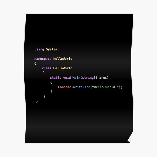 "Hello World C#" Poster for Sale by BalfrogClothing | Redbubble
