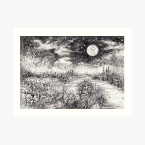 Landscape by night Art Print