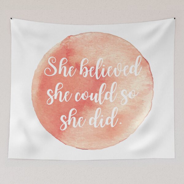 Item preview, She Believed She Could So She Did - Pink Watercolor designed and sold by KarolinaPaz.