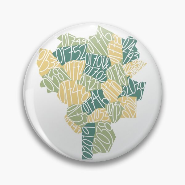 Item preview, MetroWest Massachusetts Zip Codes Map designed and sold by frhdg.